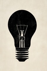 Lightbulb illustration on a beige background