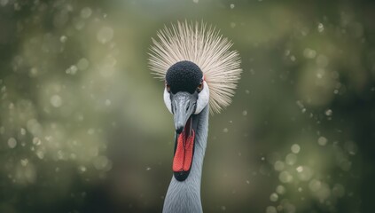 White-naped crane head detail highlighting plumage for bird conservation awareness