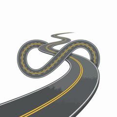 Obraz premium Winding road twisting into multiple directions ahead
