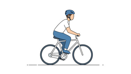 Fototapeta premium Minimalist artwork of a person cycling, highlighting sustainable transport, health, and urban mobility