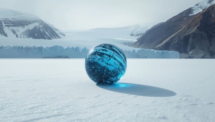 Bright blue and black ice from Matanuska Glacier emerging from the frozen ground, natural ice formation and erosion risk
