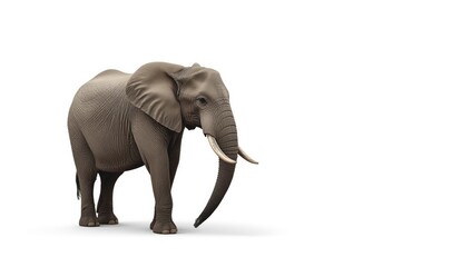 Obraz premium Elephant depicted on a plain white backdrop, suitable for informational displays