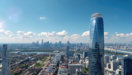 Metropolitan area skyline with skyscrapers and busy streets, urban planning focus, World Urbanism Day
