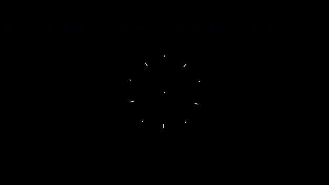 Circle Burst Motion Graphics with Shiny Line blast, sparks effects, Fireworks burst, looping blast animation of firework sparkle. black background .4K video.