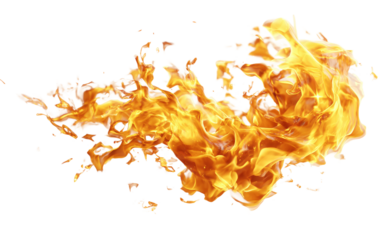 Expressive fire emoji illustration with tiny flames representing heat, passion, and excitement isolated on transparent background PNG