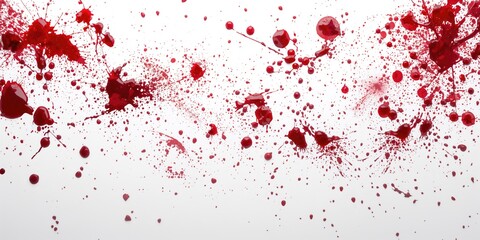 Blood splatter on white background, visual effect for Halloween decorations
