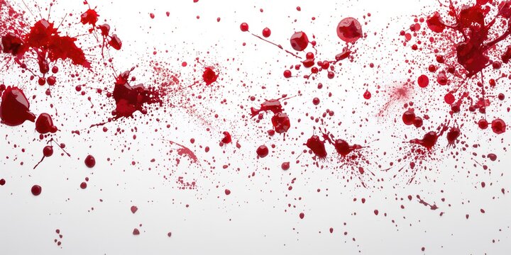 Blood splatter on white background, visual effect for Halloween decorations