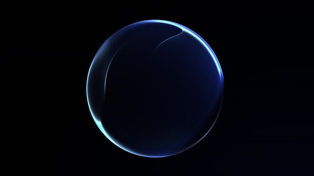 Minimal blue gradient energy orb with soft glowing edges and smooth digital motion, clean futuristic sphere for business and technology visuals, 4K, 60fps, seamless loop.
