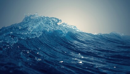Blue water sea wave texture background, ideal for UI backdrop or digital interface, Earth Day
