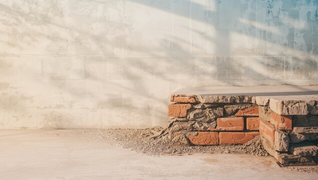 House with cracked ashlar bricks damaging the foundation, highlighting structural integrity issues