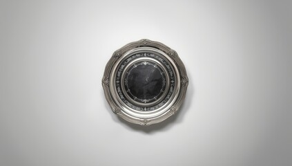 Silver tray plate isolated used for food display, focusing on hygiene and surface cleaning