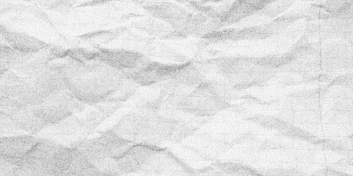 Gritty monochrome setting with fragment of crumpled grid paper, dusty speckle overlay, faded flecks and subtle torn edges, vintage grunge surface.