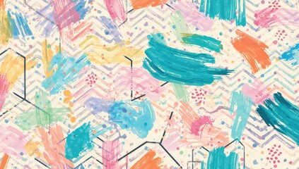 Fototapeta premium Freehand grunge design with a seamless paint stroke pattern suitable for creative backgrounds and artistic layouts.