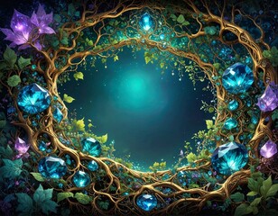 幻想的な森の宝石フレーム