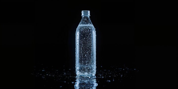 Chilled water container with condensation, highlighting hydration and cooling functions, World Hydration Day