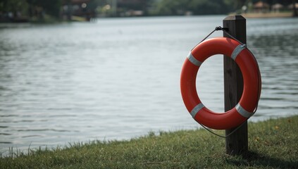 Public water safety gear at Queen Sirikit Park, Bangkok, highlights safety protocols for swimmers