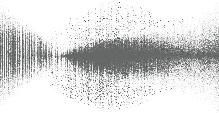 Abstract grayscale pattern of scattered dots and lines, creating a dynamic visual effect of dispersion and convergence for modern backgrounds
