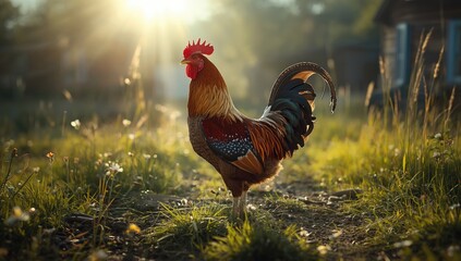 Village scene with chicken, highlighting local culinary practices and community life, International Day of Rural Women