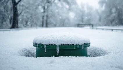 Independent septic tank setup on a country estate, focusing on system upkeep and environmental compliance