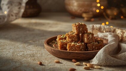 Assorted nut and seed burfi made from dates and dry fruits, highlighting nutritional benefits for healthy eating