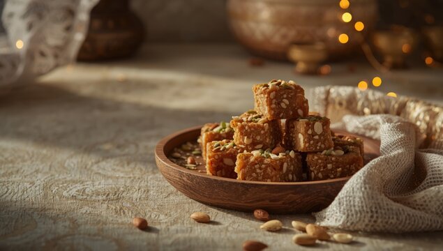 Assorted nut and seed burfi made from dates and dry fruits, highlighting nutritional benefits for healthy eating