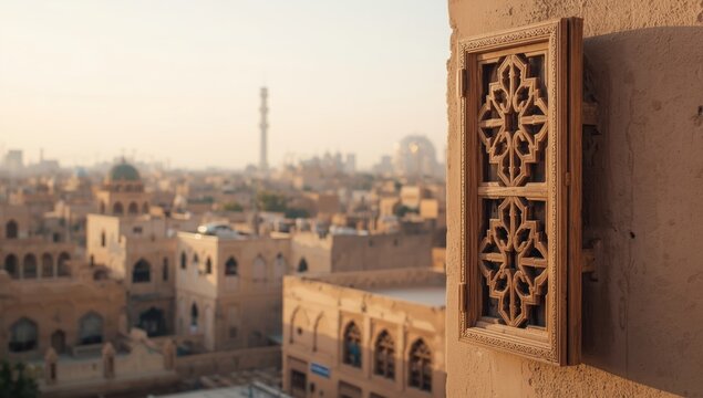 Vintage architecture and old window details in a historic district, highlighting tourism and preservation, World Heritage Day