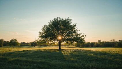 Landscape of scattered trees on grassy plain under bright sky, illustrating natural erosion risk
