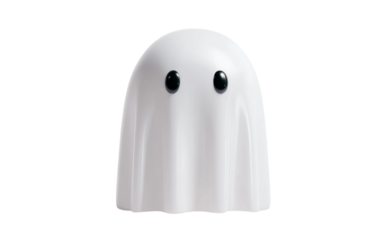Playful ghost emoji design with slight floating effect symbolizing Halloween fun and spirited character isolated on transparent background PNG