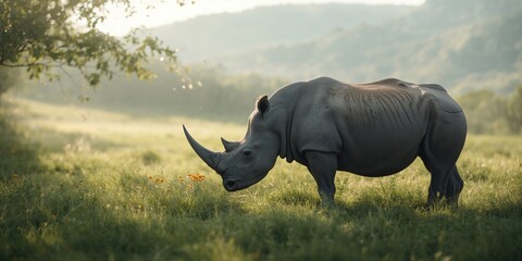 Greater Indian rhinoceros, native to the Indian subcontinent, resting in dense vegetation, wildlife preservation focus