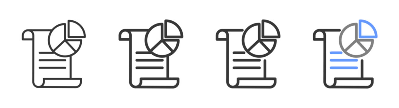 The Ultimate reporting Styles with Variations Line of icon set vector illustration