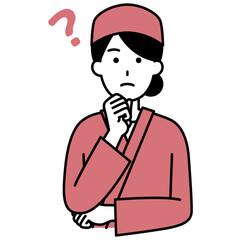 アイデアを考える和食屋の女性店員