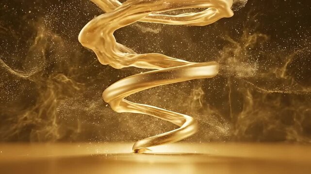 Golden Liquid Swirl Abstract Motion Background Luxury Gold Effect Fluid Movement
