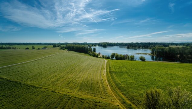 Lush green grassland in Muniskes, ideal for farming activities