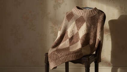 Fashion knitwear displayed on a mannequin, designed for apparel layout background, cold weather awareness