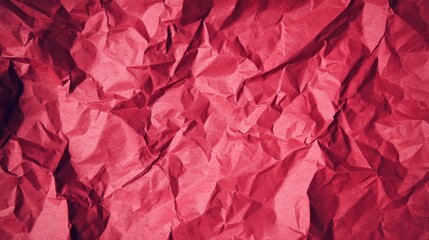 Fototapeta premium Vibrant red crumpled paper background with textured folds and dramatic shadows, conveying raw energy and passion. Ideal for love themes, warning signs, artistic backdrops, and bold creative projects