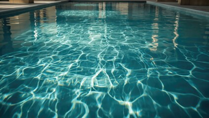Water reflections in a swimming pool, used as an aesthetic backdrop for text or visuals