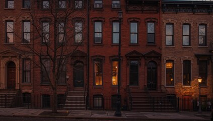 Historic brick facades in Brooklyn, emphasizing architectural heritage