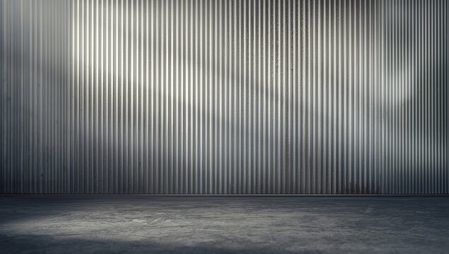 Corrugated galvanized iron surface featuring abstract pattern and grunge style for architectural applications, wall texture