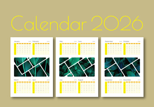 Modern Minimal Calendar 2026 Design Template