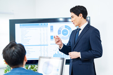 ビジネスプレゼンテーションと会議シーン