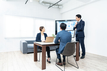 ビジネスプレゼンテーションと会議シーン