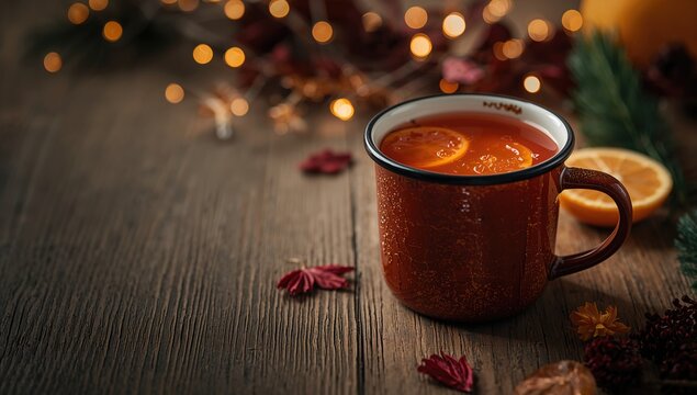 Traditional Mexican posadas drink served in a cup with fruit punch, highlighting seasonal festivities