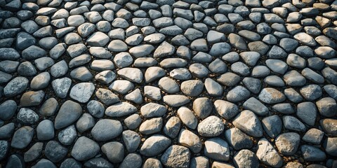 Naklejka premium Stone surface with assorted sizes functioning as a decorative garden flooring