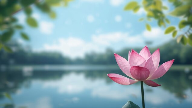 Detailed view of a pink lotus blossom highlighting petal structure for nature-themed layouts