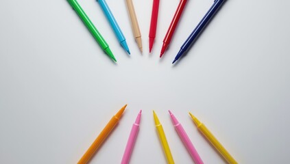 Office supplies featuring a collection of colorful highlighters designed for marking documents, emphasizing visual clarity and emphasis in work or study environments