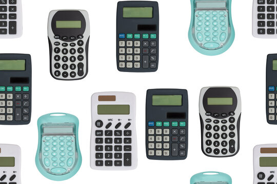 Calculator pattern seamless background for finance and math - Powered by Adobe