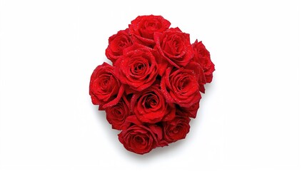 Collection of red roses displayed on a white backdrop, ideal for decorative or editorial purposes
