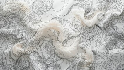 Inception twist line art pattern, serving as a backdrop for UI and text placement