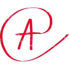 Hand Drawn A Grade Excellent Feedback Symbol Illustration, Red pen mark grade test