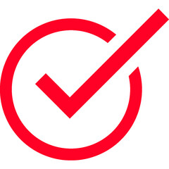 Red Check Mark Circle, Approval Symbol Illustration, red check mark